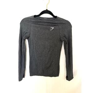 Gymshark vital seamless long sleeve top grey